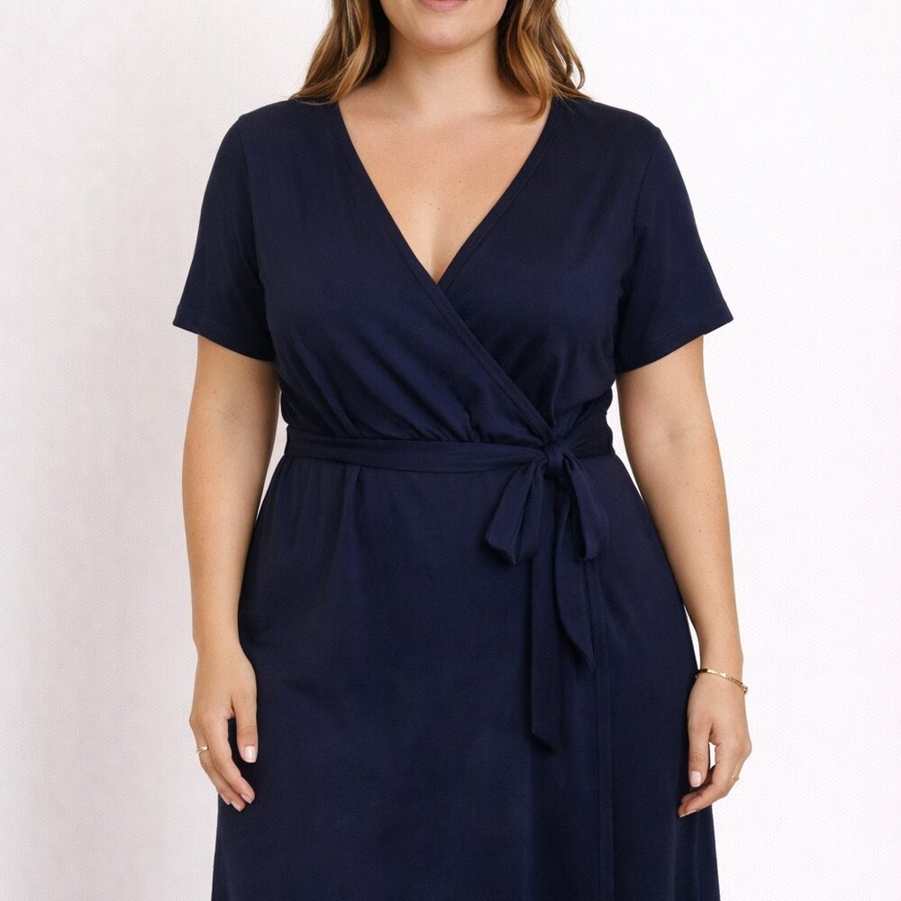 Shein Navy Wrap Dress Size 1XL